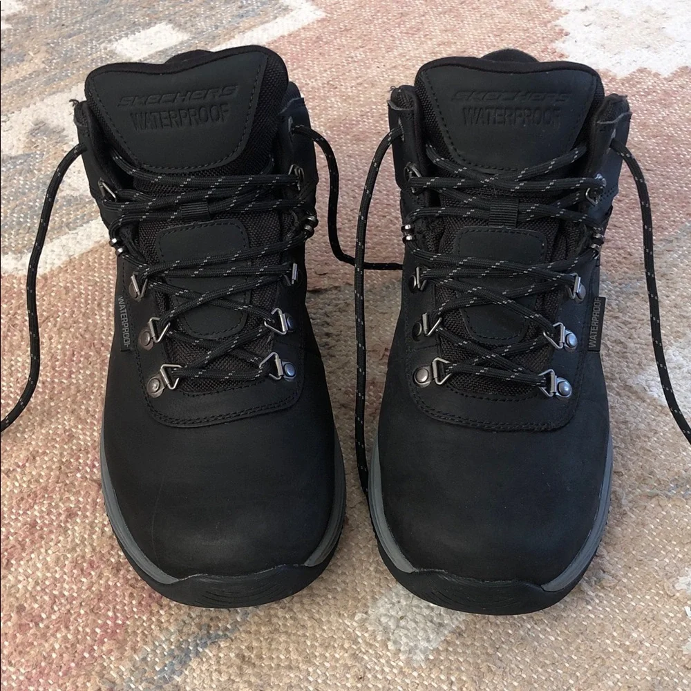 Skechers Black Slip-Ins Hands Free Relaxed Fit Meroe-Pikeman Boots size 9.5